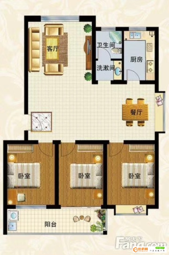 3室2厅1卫 户型 127m 面积 多层住宅 简单装修  小区名称 小区房源